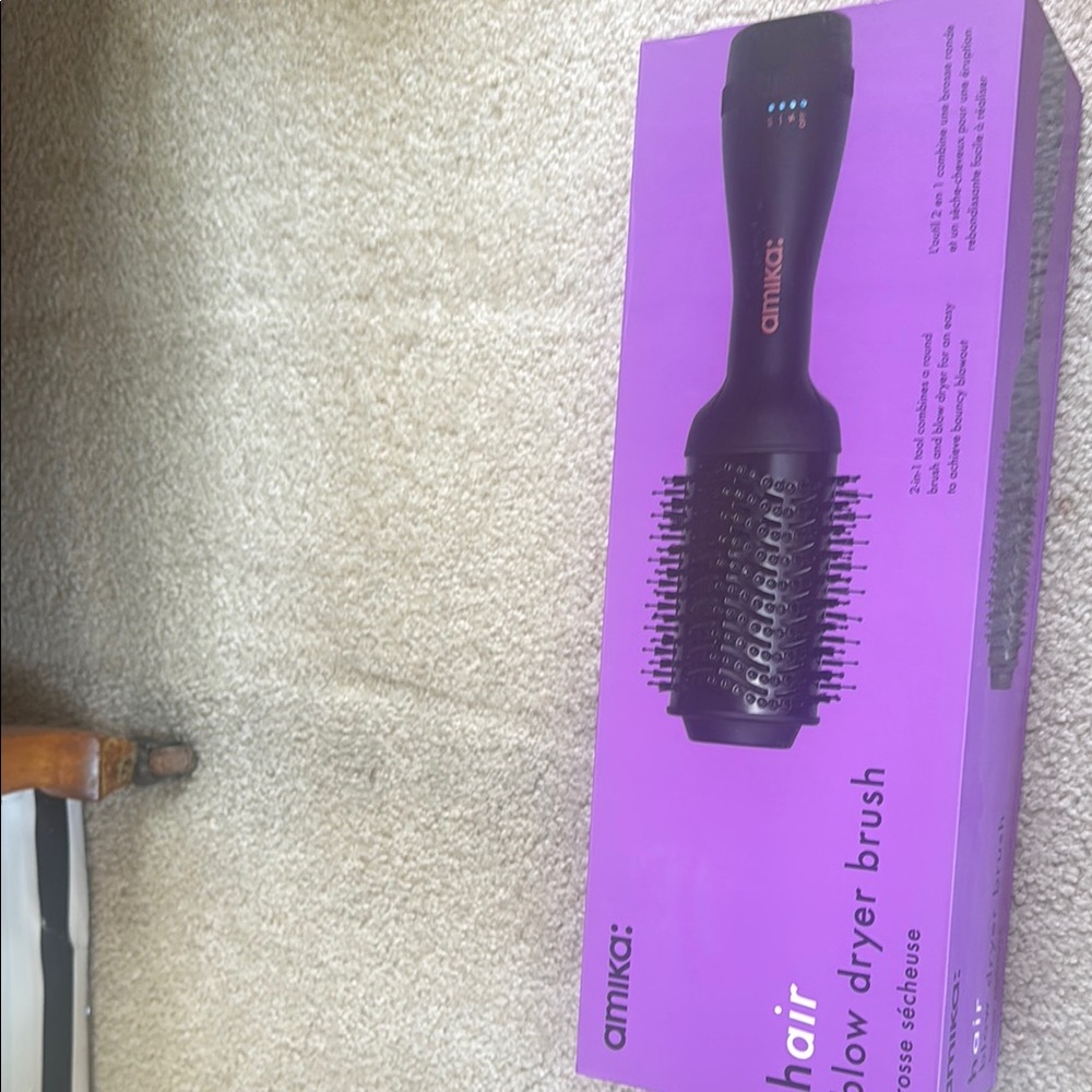 amika Purple Hot Air Round Brush Hair Dryer Brush - Purple